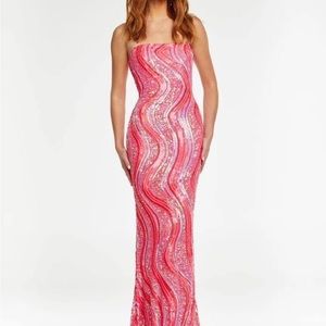 Stunning Ashley Lauren 11161 pink gown